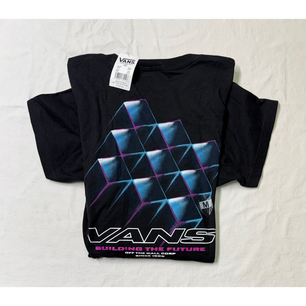 Vans Mens T-Shirt  graphic print building blocks size M regular fit NWT